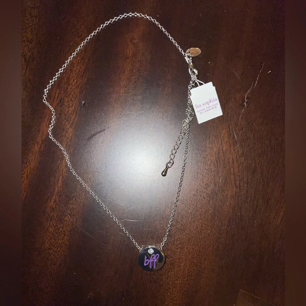 BFF pendant necklace purple bling